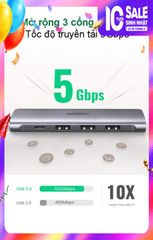 Bộ chuyển Type C sang HDMI và 3 cổng USB 3.0 Ugreen 70495