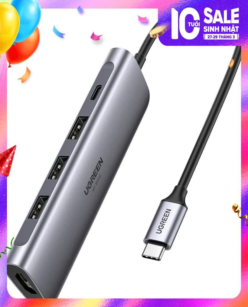 Bộ chuyển Type C sang HDMI và 3 cổng USB 3.0 Ugreen 70495