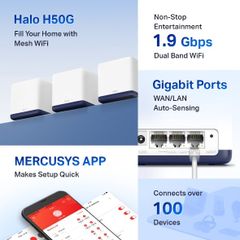 Hệ Thống Wifi mesh Mercusys Halo H50G (3- pack)