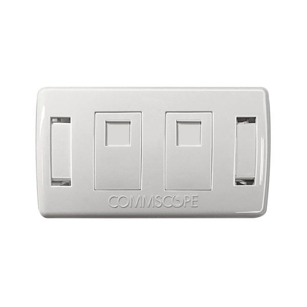 Mặt nạ ổ cắm mạng Commscope 2 cổng, màu trắng - 2-1427030-2
