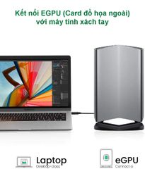 Cáp Thunderbolt 3 Gen 3 UGREEN US341 – Tốc độ truyền 40Gbps, sạc nhanh PD100W – Hỗ trợ xuất hình ảnh 5K@60Hz