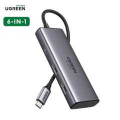 Hub Type C ra 2 cổng HDMI Ugreen 15852 2*USB-A 3.0+USB-C 3.0+2*HDMI+PD port Converter 2*HDMI with PD