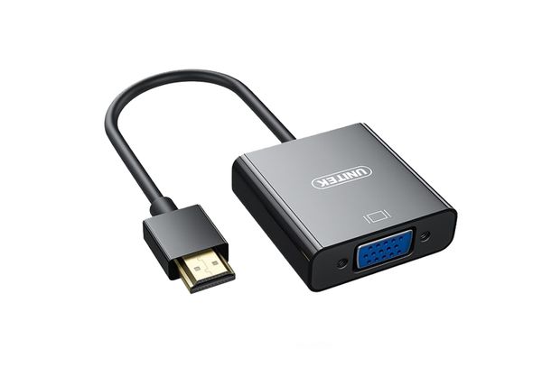 Cáp HDMI->VGA+Audio 15cm V128BBK UNITEK
Dây chuyển đổi HDMI -> VGA dài 15cm UNITEK V128BBK