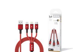 Cáp V138 PZX USB chuyển đổi ra Type C+Micro+Lightning