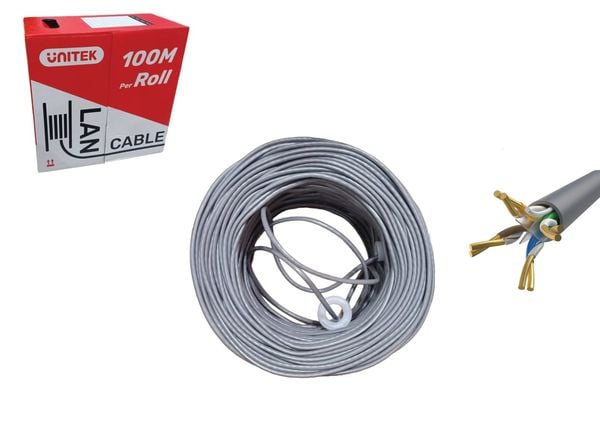 Cáp UTP 305m Cat6 0.52BC C18130GY xám UNITEK