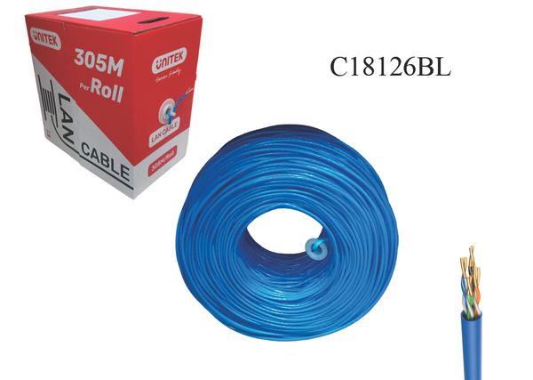Cáp UTP 305m Cat6 0.55CCA C18127BL xanh UNITEK