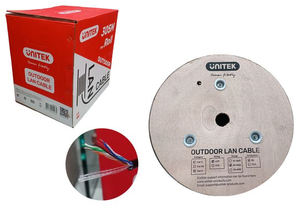 Cáp UTP 305m Cat6 0.52BC C18139GY đen UNITEK