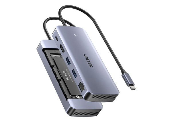Hub chia 6 trong 1 Type-C -> HDMI + LAN + USB + Type-C tích hợp SSD UNITEK D1120A01