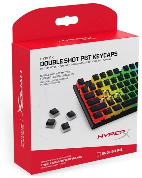 Nút bàn phím HyperX Double Shot PBT Keycaps - Black (US)_HKCPXP-BK-US G (White - HKCPXP-WT-US G