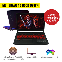 Laptop MSI Bravo 15 B5DD 028VN (Ryzen 7 5800H/8GB/512GB/RX 5500M 4GB/15.6 inch FHD/Win 10/Đen)