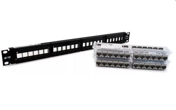 Patch Panel CAT6A 24 port AMP/Commscope chống nhiễu (1933319-2)
