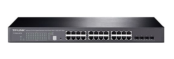 Switch with 4 10GE Slots SFP TP-Link T1700G-28TQ JetStream 24-Port Gigabit Stackable Smart