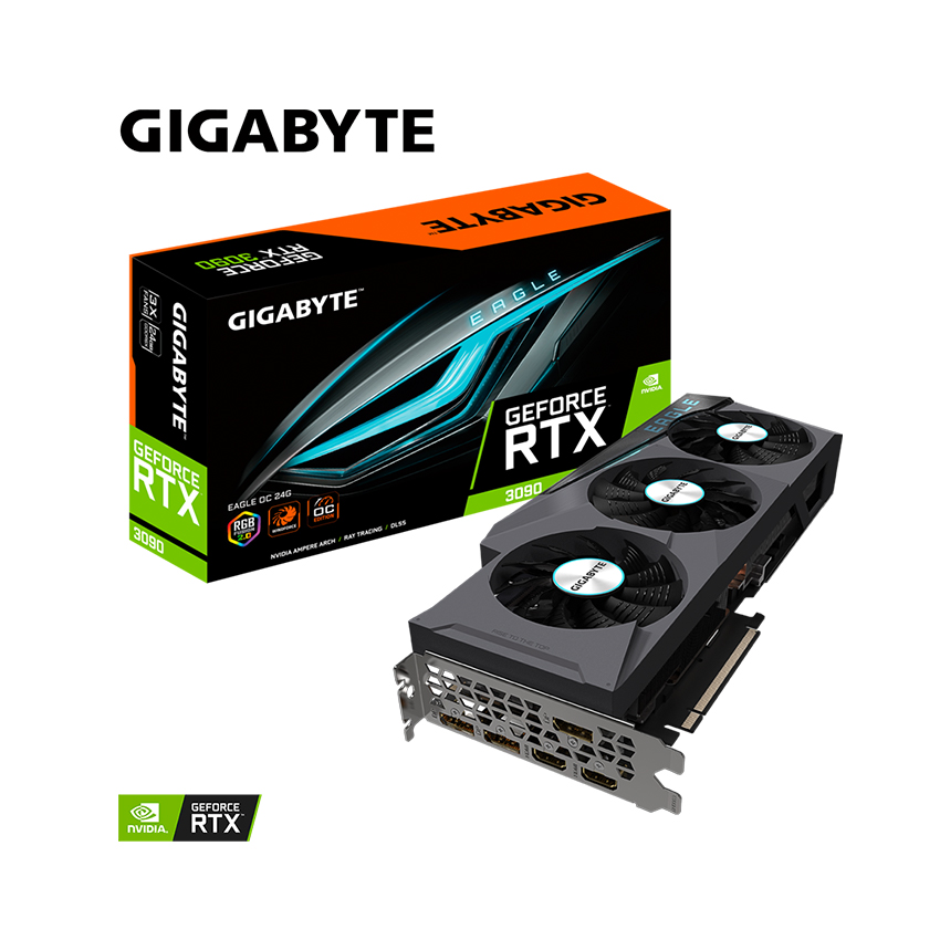 Card màn hình Gigabyte RTX 3090 EAGLE OC-24GD (24GB GDD6X, 384-bit, HDMI  +DP, 2x8-pin)