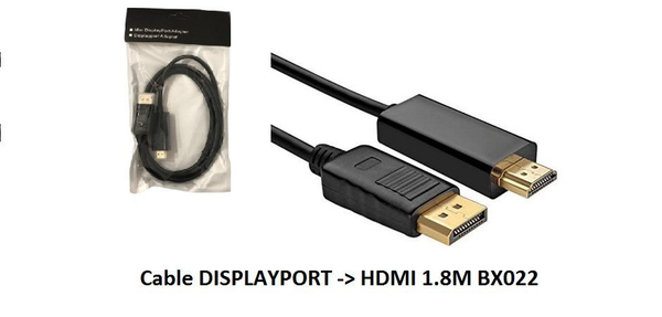 Dây tín hiệu Displayport -> HDMI 1.8m đen BX022