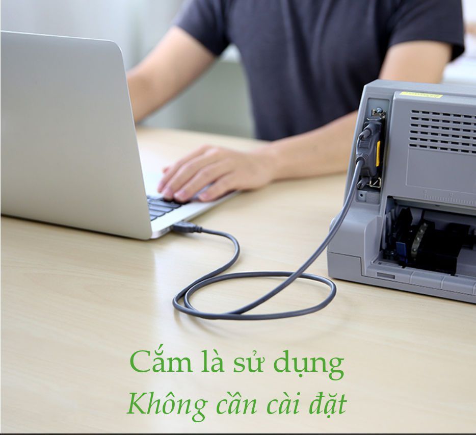 Cáp máy in UGREEN US167 Cổng USB 2.0 sang cổng BD25 Parallel (hỗ trợ đời máy in cũ) – Truyền tải dữ liệu nhanh và ổn định