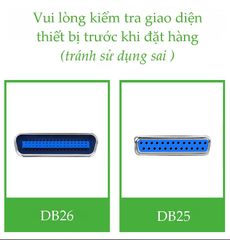 Cáp máy in UGREEN US167 Cổng USB 2.0 sang cổng BD25 Parallel (hỗ trợ đời máy in cũ) – Truyền tải dữ liệu nhanh và ổn định