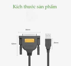 Cáp máy in UGREEN US167 Cổng USB 2.0 sang cổng BD25 Parallel (hỗ trợ đời máy in cũ) – Truyền tải dữ liệu nhanh và ổn định