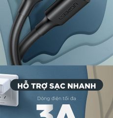 Cáp sạc nhanh Type C UGREEN US286 – Sạc nhanh dòng 3A, lõi đồng nguyên chất