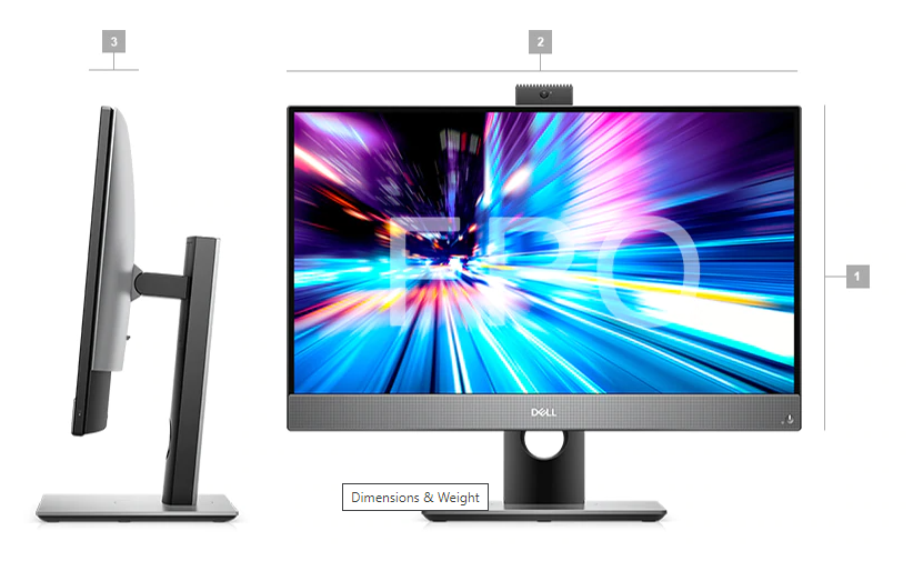 Máy tính bộ Dell All in one Optiplex 7480 (i5-10500T/1x8GB/512GB SSD M Máy tính bộ Dell All in one Optiplex 7480 (i5-10500T/1x8GB/512GB SSD M
