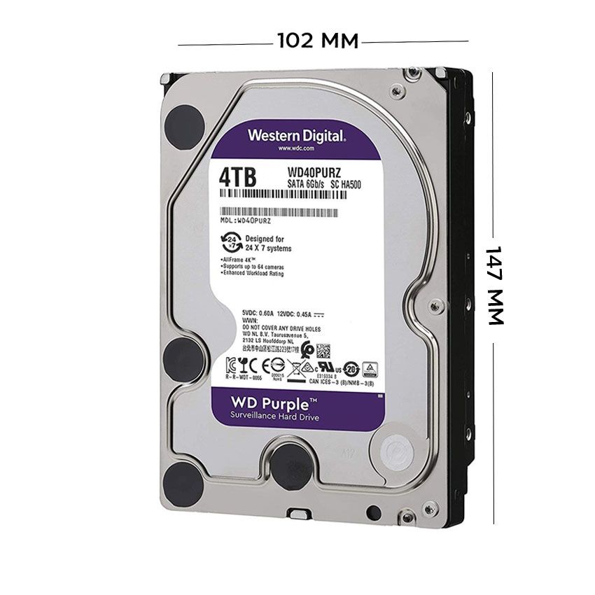 Ổ cứng HDD 3TB Western Digital WD30PURZ (Purple)