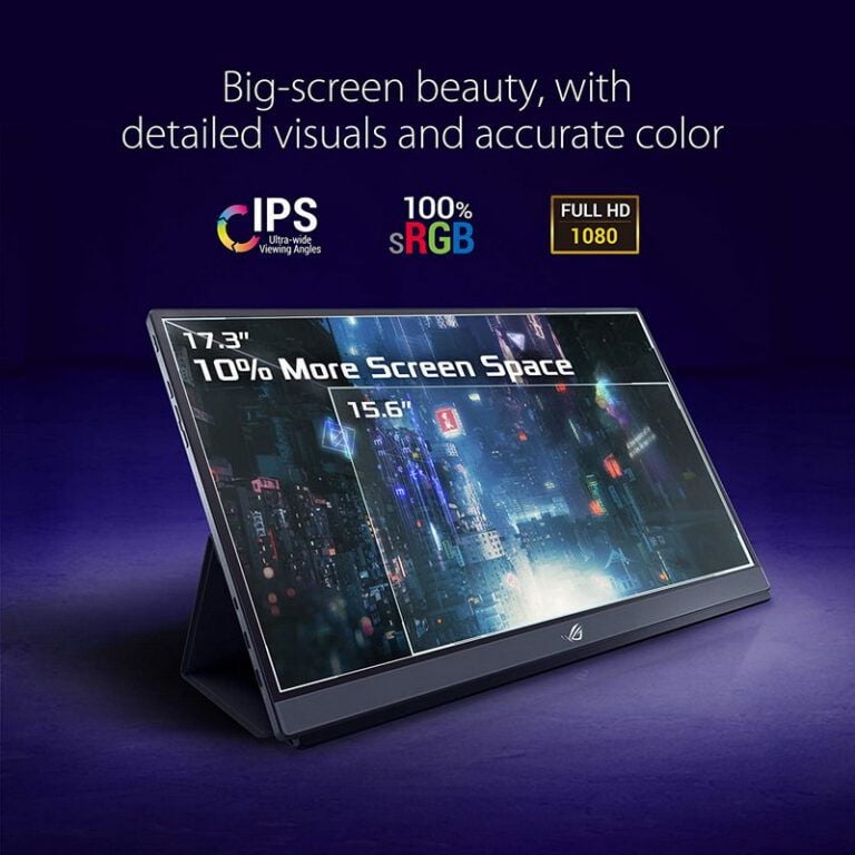 Màn hình ASUS ROG STRIX XG17AHPE Portable Gaming Monitor – 17.3 inch, FHD, IPS, 240Hz, Adaptive-sync, USB-C, PIN 7800mAh