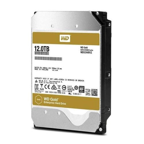 Ổ cứng HDD WD Gold (12TB/3.5/SATA 3/256MB Cache/7200RPM) (WD121KRYZ)