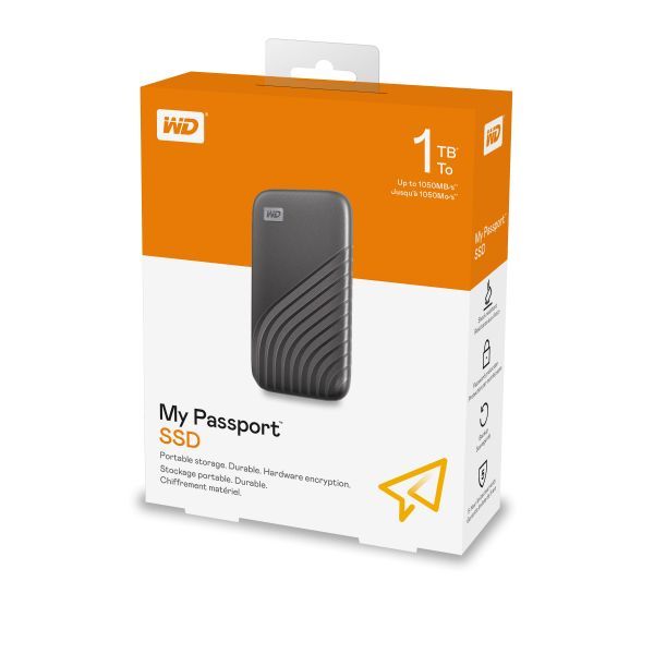 Ổ CỨNG DI ĐỘNG WD MY PASSPORT SSD 1TB XÁM USB 3.2 WDBAGF0010BGY-WESN