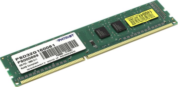 Ram Patriot 4Gb DDR3 III Bus 1600 chip (PSD34G160081)