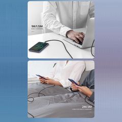 Cáp sạc nhanh Type C UGREEN US301 – Sạc nhanh Quick Charge 3.0 dòng 3A – Đầu cáp silicon chống gập gãy