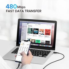 Cáp sạc nhanh Type C UGREEN US301 – Sạc nhanh Quick Charge 3.0 dòng 3A – Đầu cáp silicon chống gập gãy