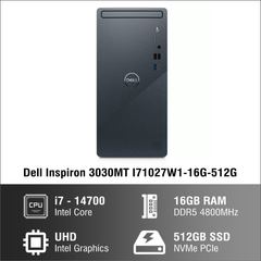 Máy tính để bàn đồng bộ PC Dell Inspiron 3030MT I71027W1-16G-512G (i7 14700/ 16GB/ 512GB SSD/ Wifi + BT/ Key/ Mouse/ Win11/ 1Y)