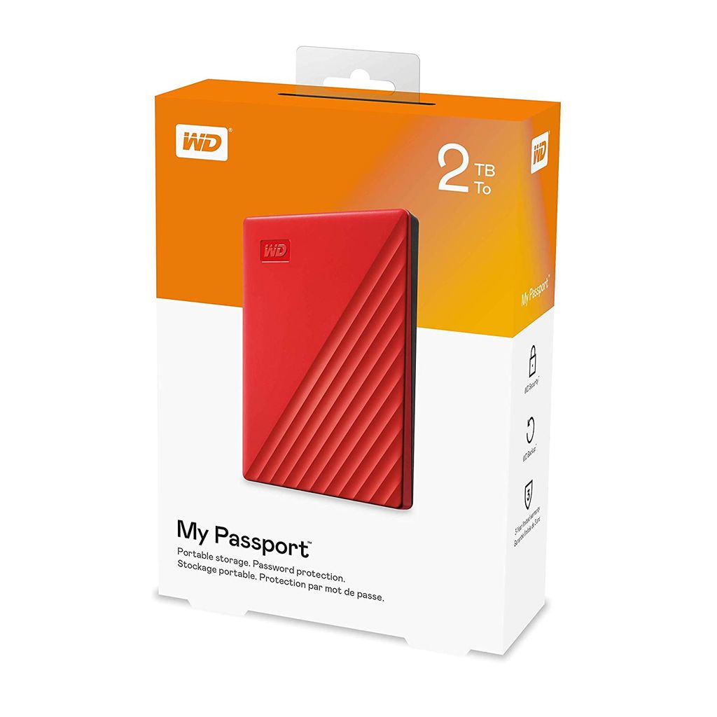 Ổ CỨNG DI ĐỘNG 2.5 INCH 2T WD MY PASSPORT WDBYVG0020BRD-WESN USB 3.2 MÀU ĐỎ