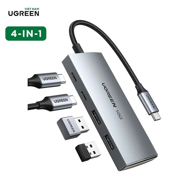 Bộ chia USB-C ra USB 3.2 Ugreen 30758  2 cổng USB-A 3.2, 2 cổng USB-C 3.2