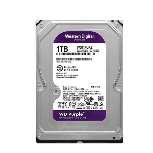 Ổ cứng HDD WD Purple 1TB 3.5 inch, 5400RPM, SATA, 64MB Cache (WD11PURZ)