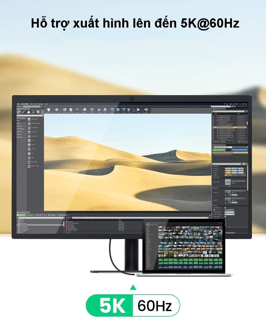 Cáp Thunderbolt 3 Gen 3 UGREEN US341 – Tốc độ truyền 40Gbps, sạc nhanh PD100W – Hỗ trợ xuất hình ảnh 5K@60Hz