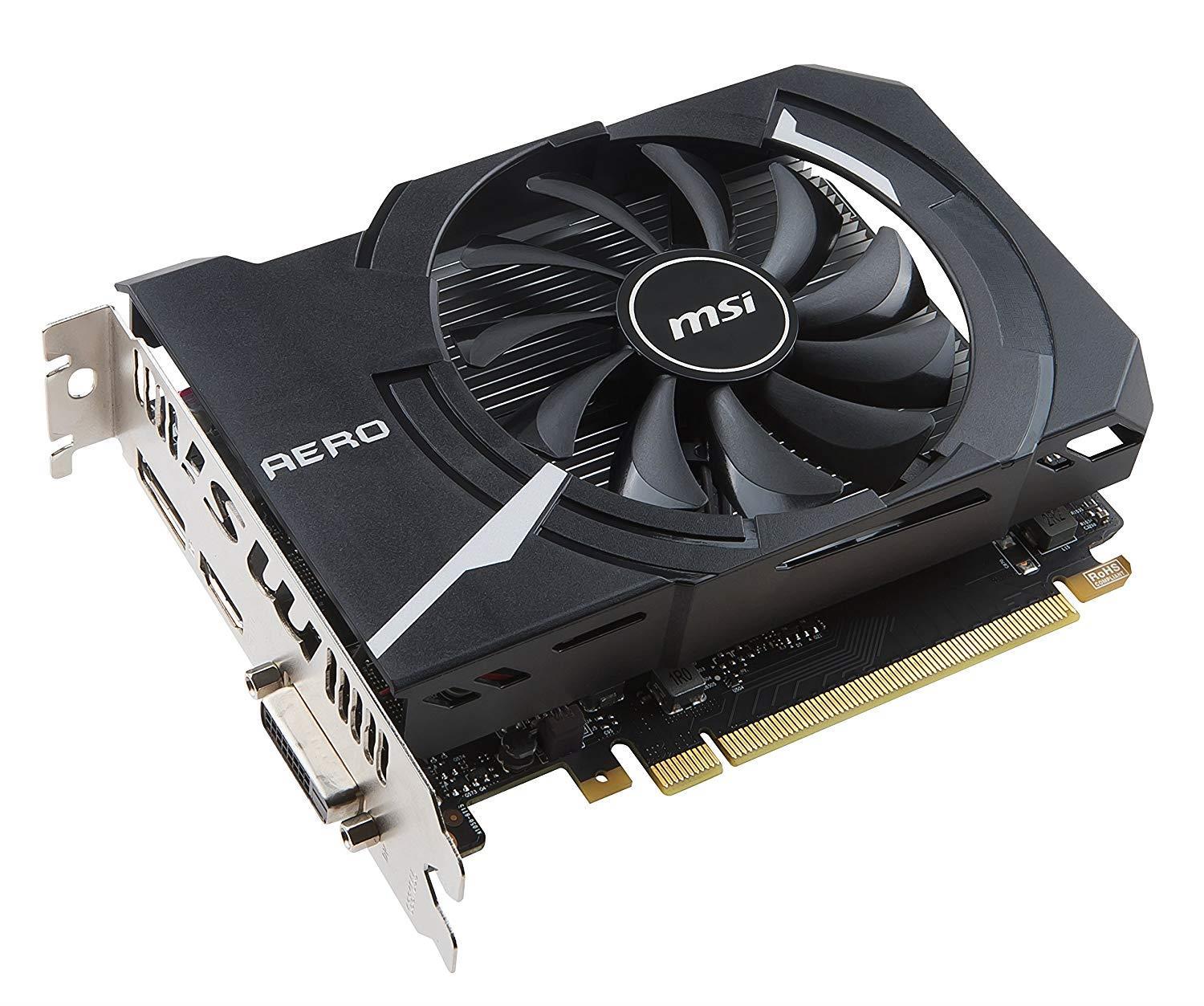 Card màn hình MSI GTX 1050Ti AERO ITX OCV1 4GB GDDR5 128 Bit Fan  DisplayPort HDMI DL-DVI-D