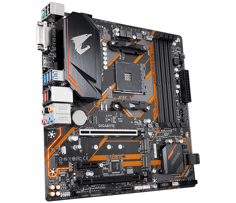 Mainboard GIGABYTE B450M AORUS ELITE (AMD B450, Socket AM4, ATX, 4 khe RAM DDR4)