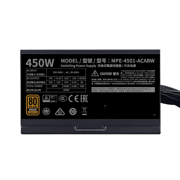 Nguồn Coolermaster MWE 450 BRONZE V2 230V