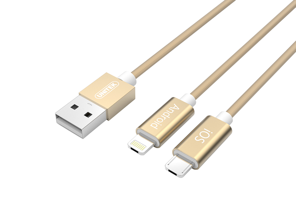 Cáp USB 2.0 -> Lightning + Micro USB UNITEK Y-C4023GD