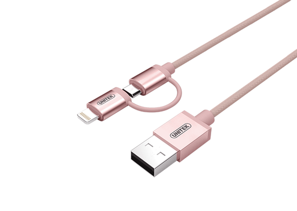 Cáp USB 2.0 -> Lightning + Micro USB UNITEK Y-C4031RG