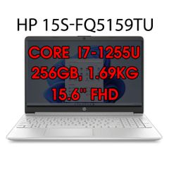 Laptop - Máy tính xách tay HP 15s fq5159TU 7C0S0PA - Core i7 1255U/ 8GB/ 256GB SSD/ Intel Iris Xe Graphics/ 15.6inch Full HD/ Windows 11 Home/ Bạc/ Vỏ nhựa