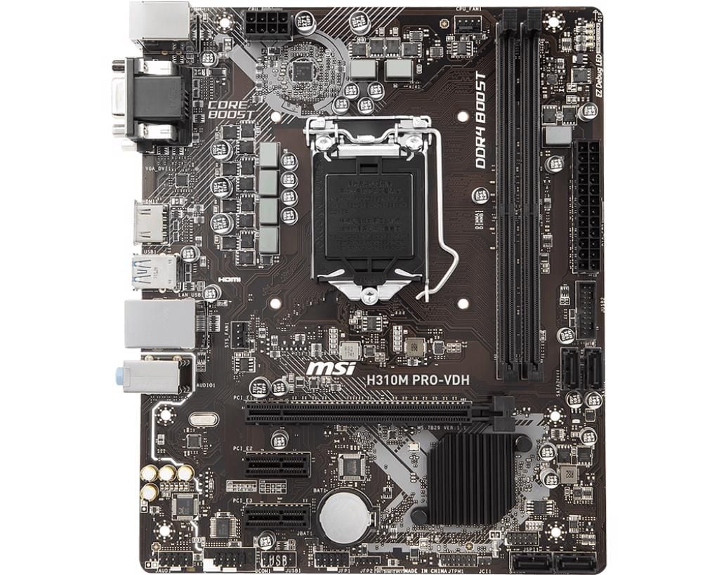 Mainboard MSI H310M PRO-VDH PLUS (Intel H310, Socket 1151, m-ATX, 2 khe RAM DDR4)