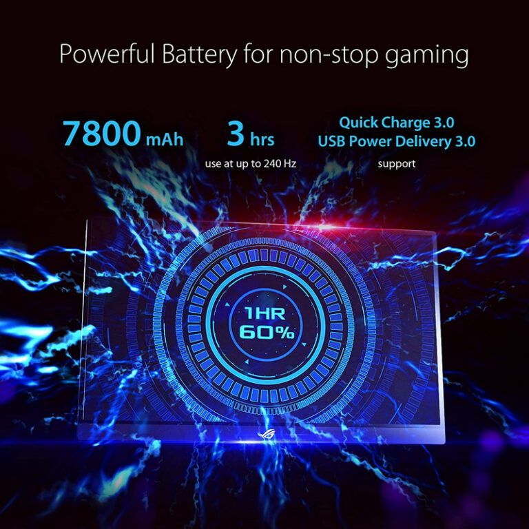 Màn hình ASUS ROG STRIX XG17AHPE Portable Gaming Monitor – 17.3 inch, FHD, IPS, 240Hz, Adaptive-sync, USB-C, PIN 7800mAh