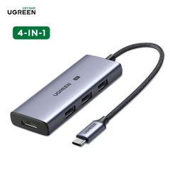 Bộ chuyển đổi USB Type C sang HDMI và USB 3.0 Ugreen CM500 50629 3*USB 3.0 A cái, HDMI 8K@30Hz,4K@120Hz