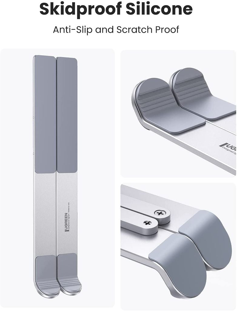 Giá đỡ laptop nhôm UGREEN LP309 LP451 – Điều chỉnh độ cao, đệm silicon chống xước – Tản nhiệt tốt cho laptop