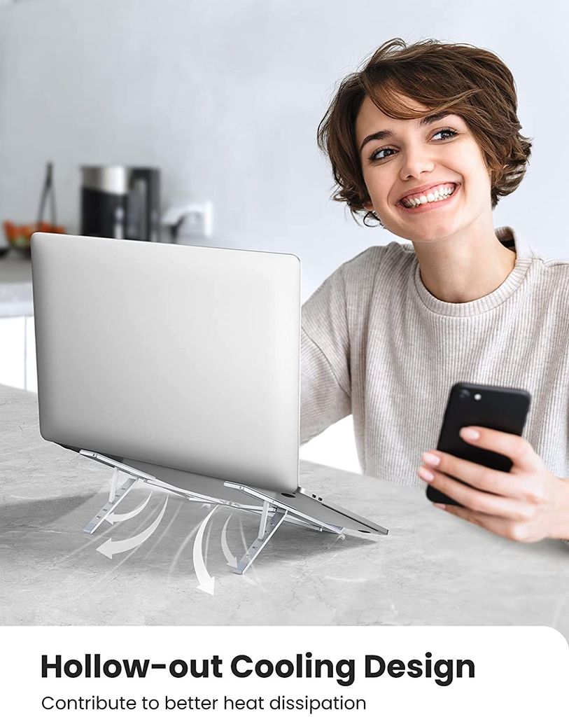 Giá đỡ laptop nhôm UGREEN LP309 LP451 – Điều chỉnh độ cao, đệm silicon chống xước – Tản nhiệt tốt cho laptop