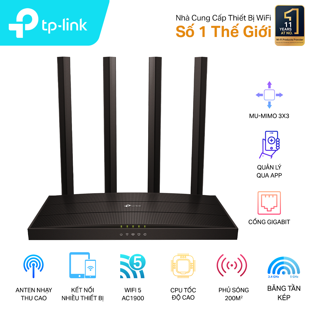 Bộ phát wifi TP-Link Archer C80 MIMO AC1900Mbps
