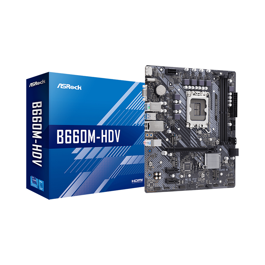 MAINBOARD ASROCK B660M-HDV (INTEL B660, SOCKET 1700, M-ATX, 2 KHE RAM DDR4)