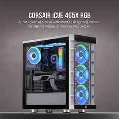 Case Corsair 465X TG RGB (Mid Tower/Màu Trắng) CC-9011189-WW