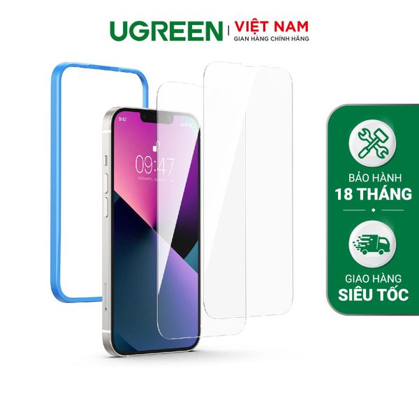 Kính cường lực UGREEN SP207 – Dành cho iPhone Pro Max, kích thước 6.7inch – Độ cứng 9H chống xước, bám vân tay – Đi kèm bộ phụ kiện tự lắp đặt